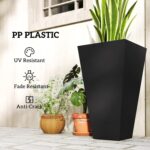 Outsunny Tall Planters for Outdoor Plants Set of 3, 28 in Taper Planters with Dr... - Image 7
