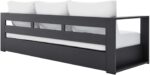 Modway Tahoe Aluminum Outdoor Patio Sofa in Gray White - Image 5
