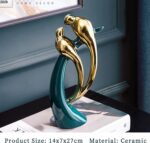 Modern Abstract Art Ceramic Statue Birds Statues Gold Ceramic Birds Figurines Ho... - Image 7