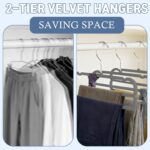 VSV stoage Velvet Pants Hangers with Double Non Slip Bar - Multiple Velvet Hange... - Image 6