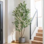 6FT Artificial Olive Tree with Realistic Leaves & Natural Trunk, Faux Silk Olive... - Image 4