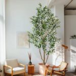 6FT Artificial Olive Tree with Realistic Leaves & Natural Trunk, Faux Silk Olive... - Image 5