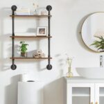 YMYNY Industrial Pipe Shelf Bracket, 3 Tiers Retro Wall Mounted Floating Shelf, ... - Image 3