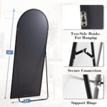DUMOS Arched Full Length Mirror with Stand Floor Standing Aluminum Frame for Bed... - Image 5
