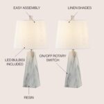 JONATHAN Y 20.5" White Marble Finish Modern Resin Table Lamp for Bedroom Living ... - Image 4