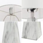 JONATHAN Y 20.5" White Marble Finish Modern Resin Table Lamp for Bedroom Living ... - Image 6