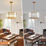 KELUOLY Modern Drum Crystal Chandeliers, 5-Light Gold Luxury Round Ceiling Hangi... - Image 6