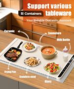 Food Warming Mat with Heat-Resistant Pad, 26X15 Inch, 6-Level Temp 6-Hour Timer,... - Image 5