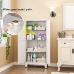 White Metal Storage Cabinet, 48" Steel Cabinets for Home Office, Kitchen Pantry ... - Image 4