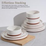 LIANYU 24 Pieces Porcelain Dinnerware Sets, Premium Plates and Bowls Set, High-F... - Image 6