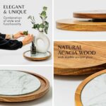 Rickby, 12" Premium Acacia Wood Lazy Susan Turntable for Table Top with Removabl... - Image 5