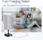 Bedside Table Lamps Set of 2 - Touch Nightstand Lamp for Bedroom with USB C+A Ch... - Image 6