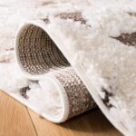 SAFAVIEH Moroccan Tassel Shag Collection Area Rug - 9' Square, Ivory & Brown, No... - Image 6