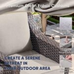 3 Pieces Patio Furniture Set-Wicker Patio Chairs Set of 2 with Tempered Glass En... - Image 6