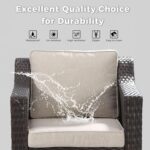 77'' Patio Sofa, All Weather Outdoor Rattan Wicker 3-Seat Sofa High Back Couch w... - Image 4