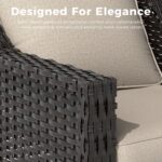 77'' Patio Sofa, All Weather Outdoor Rattan Wicker 3-Seat Sofa High Back Couch w... - Image 5