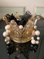 Luxury Crown Glass Candle Holder - Gold Votive Holder for Candles, Jewelry, Flor... - Image 3
