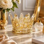 Luxury Crown Glass Candle Holder - Gold Votive Holder for Candles, Jewelry, Flor... - Image 6