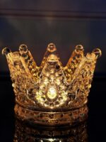 Luxury Crown Glass Candle Holder - Gold Votive Holder for Candles, Jewelry, Flor... - Image 8
