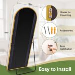 Full Length Mirror, 59"x18" Arched Full Body Mirror, Floor Mirrors with Stand, B... - Image 6