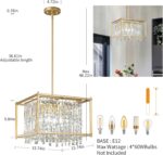 LMQNINE Modern Foyer Chandelier, Gold Crystal Chandelier Entryway Pendant Light ... - Image 4