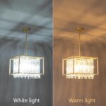 LMQNINE Modern Foyer Chandelier, Gold Crystal Chandelier Entryway Pendant Light ... - Image 6