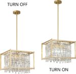 LMQNINE Modern Foyer Chandelier, Gold Crystal Chandelier Entryway Pendant Light ... - Image 8