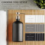 Glass Soap Dispenser Set of 2 (Black) with Silicone Tray | Hand and Dish Soap Di... - Image 6