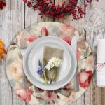 Round Placemats 14 Inch Set of 4 Vintage Roses Premium Linen Non Slip & Heat Res... - Image 3