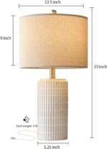 PoKat 23'' Bedside Table Lamp for Bedroom Nightstands, Birthday Gifts for Women ... - Image 9
