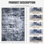 5x7 Area Rug Living Room Rug: Washable Modern Abstract Soft Thin Rug Indoor Floo... - Image 3