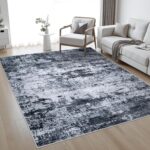 5x7 Area Rug Living Room Rug: Washable Modern Abstract Soft Thin Rug Indoor Floo... - Image 4