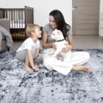 5x7 Area Rug Living Room Rug: Washable Modern Abstract Soft Thin Rug Indoor Floo... - Image 9