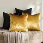 GIGIZAZA Decorative Throw Pillow Covers 18 x 18,Gold Black Soft, Set of 4 Square... - Image 3