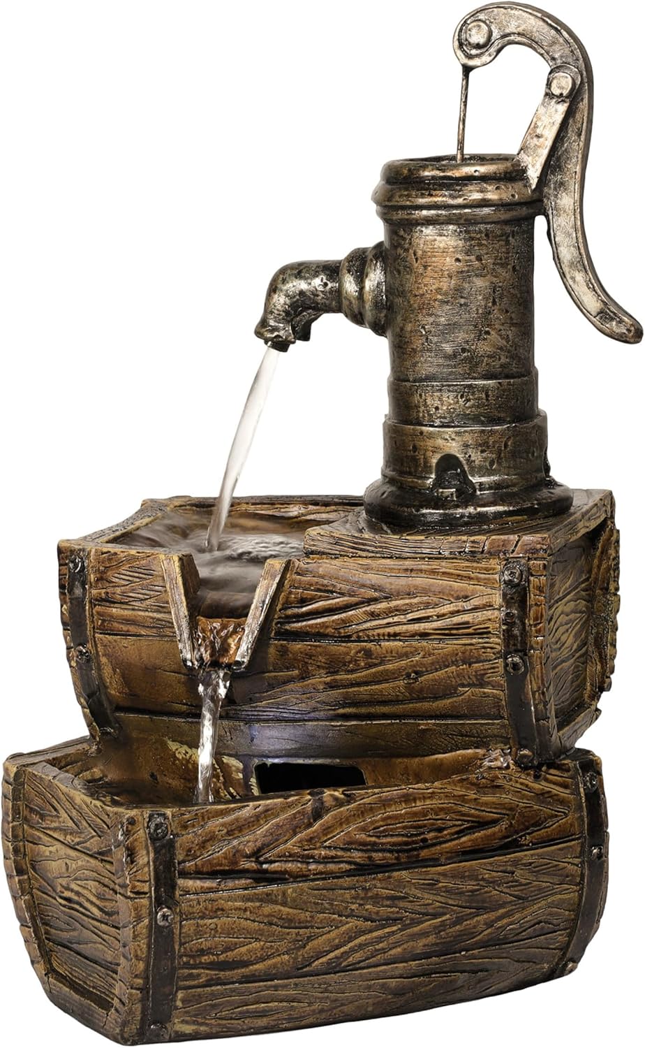 Alpine Corporation WIN826 14” Vintage Water Pump Tabletop Fountain with 2-Tiered... - Image 9