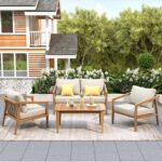 Christopher Knight Home Dena Patio 4-Piece Conversation Set, Outdoor 4-Seater Ac... - Image 3