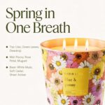 Lilac & Peony Scented Candle, 30oz Large 3 Wick Soy Candle for Home, 100 Hours L... - Image 3