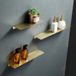 TRUSTMI Brushed Gold Floating Shelf SUS304 Stainless Steel Wall Mounted Storage ... - Image 5