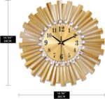 FLEBLE Wall Clocks for Living Room Decor Small Gold Silent Wall Clock Battery Op... - Image 4