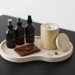 Qtip Holder Cotton Swab Holder with Easy-Lift Lid, 4.55" Tall Natural Travertine... - Image 3