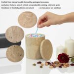 Qtip Holder Cotton Swab Holder with Easy-Lift Lid, 4.55" Tall Natural Travertine... - Image 6