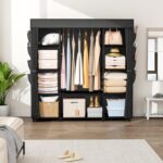 Portable Closet for Hanging Clothes 57.3 Inch Large Capacity Wardrobe Closet wit... - Image 3