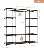 Portable Closet for Hanging Clothes 57.3 Inch Large Capacity Wardrobe Closet wit... - Image 4