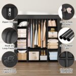 Portable Closet for Hanging Clothes 57.3 Inch Large Capacity Wardrobe Closet wit... - Image 5