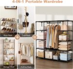 Portable Closet for Hanging Clothes 57.3 Inch Large Capacity Wardrobe Closet wit... - Image 7
