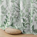 Green Leaf Print Curtains for Bedroom Living Room 95 inch Length Botanical Sheer... - Image 3