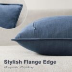 Foindtower Pack of 2, Decorative Linen Soild Throw Pillow Covers Soft Accent Eur... - Image 4