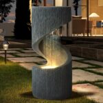 31.9" S-Shaped Outdoor/Indoor Water Fountain, Modern Curved Waterfall Feature wi... - Image 3