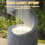 31.9" S-Shaped Outdoor/Indoor Water Fountain, Modern Curved Waterfall Feature wi... - Image 4