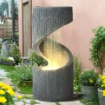 31.9" S-Shaped Outdoor/Indoor Water Fountain, Modern Curved Waterfall Feature wi... - Image 6